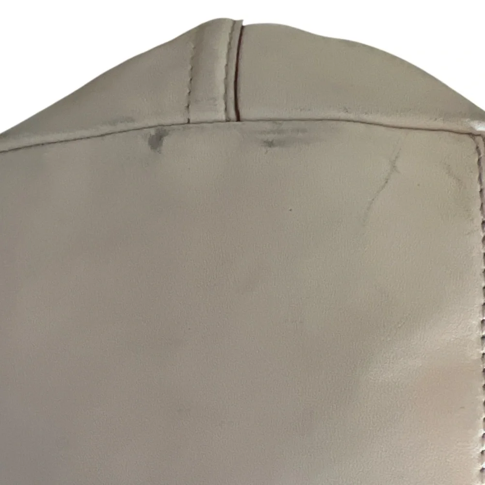 Kate Spade New‎ York Beige Leather Satchel Tote Purse Polka Dot Lining